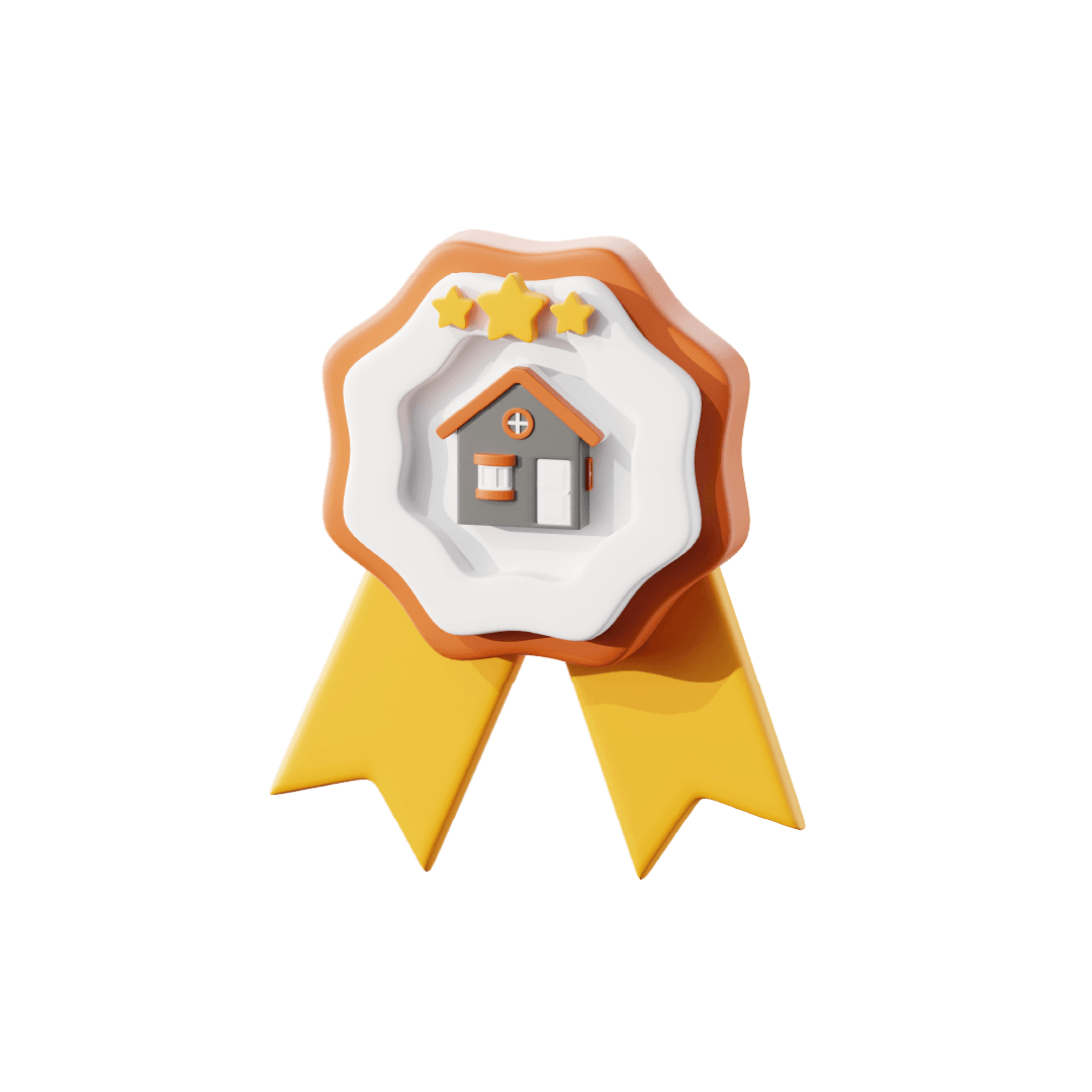 Medalla con una casa y tres estrellas