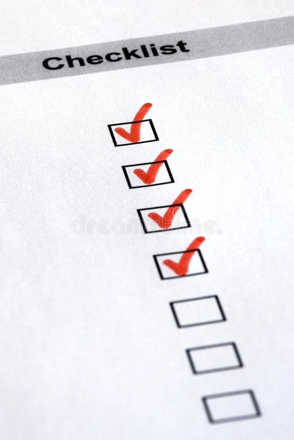 Lista de verificación con casillas marcadas